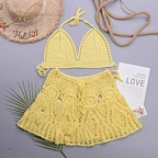yellow crochet beach set